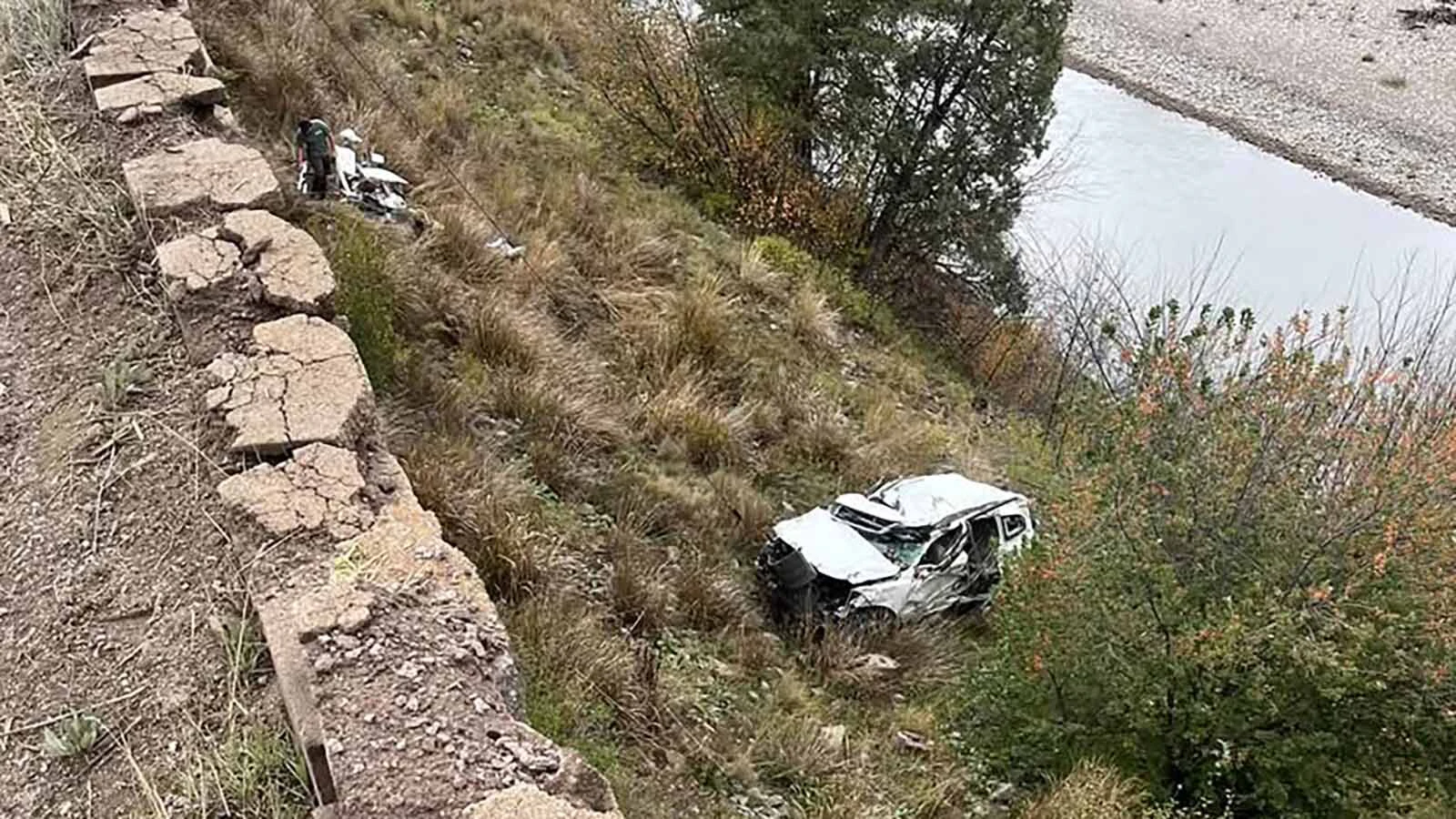 An unidentified man is dead after his vehicle drove through a guardrail and fell 50 feet from U.S. Highway 89 into Snake River Canyon on Thursday night. The vehicle was "there for a couple hours, at least," first responders told Cowboy State Daily.