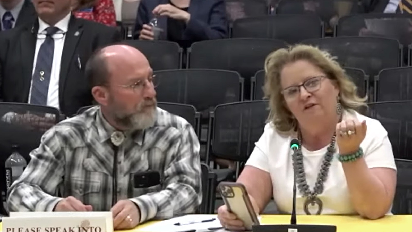 Julie and Fred Snelson testify Monday for the Joint Judiciary Committee, urging the Legislature to consider harsher laws to deal with parental abduction.