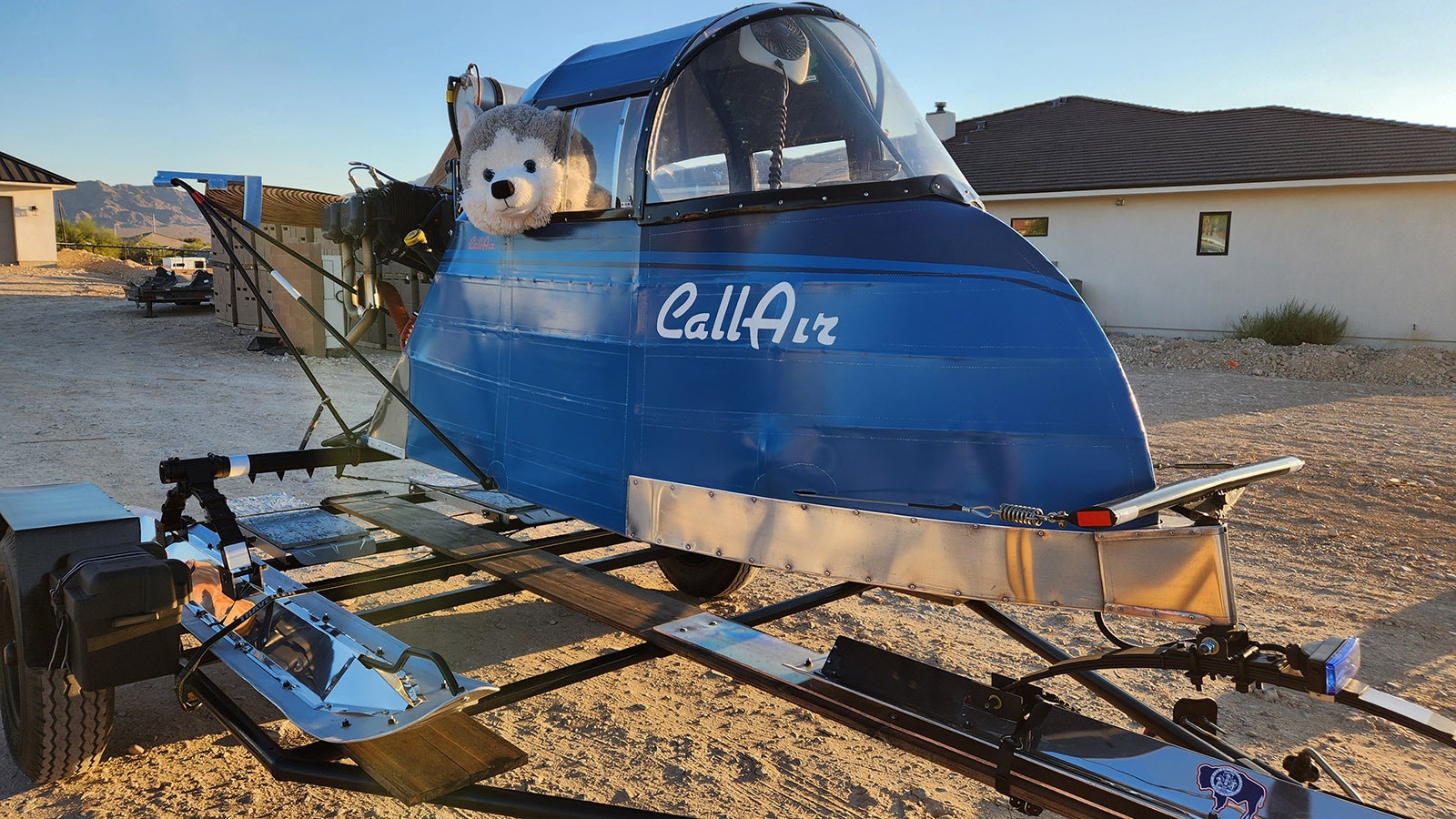 A restored 1948 CallAir snowplane. This was the 23rd snowplane produced by CallAir, originally used by the U.S. Postal Service to deliver mail through Yellowstone, then as a transport and research vehicle by the Wyoming Game and Fish Department.