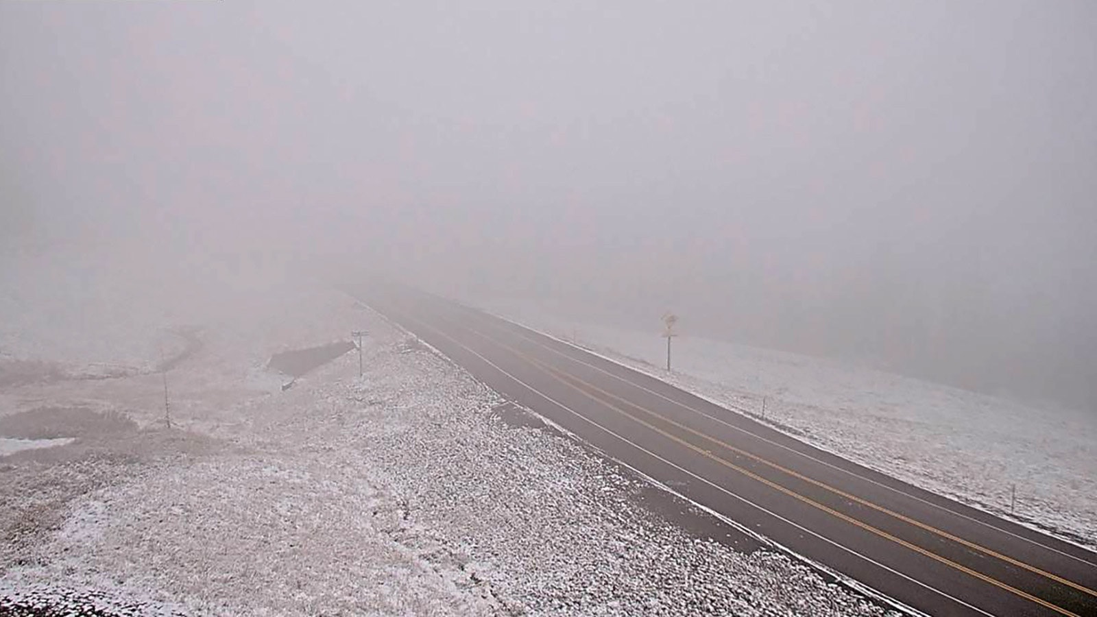 A Wyoming Department of Transportation camera view of Togwotee Pass on Friday morning.