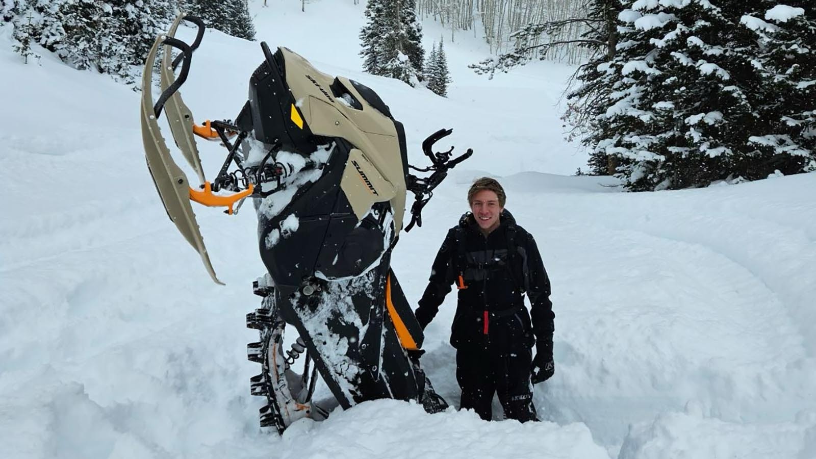 Cohen Bateman makes the most of fresh snow in the mountains of western Wyoming.