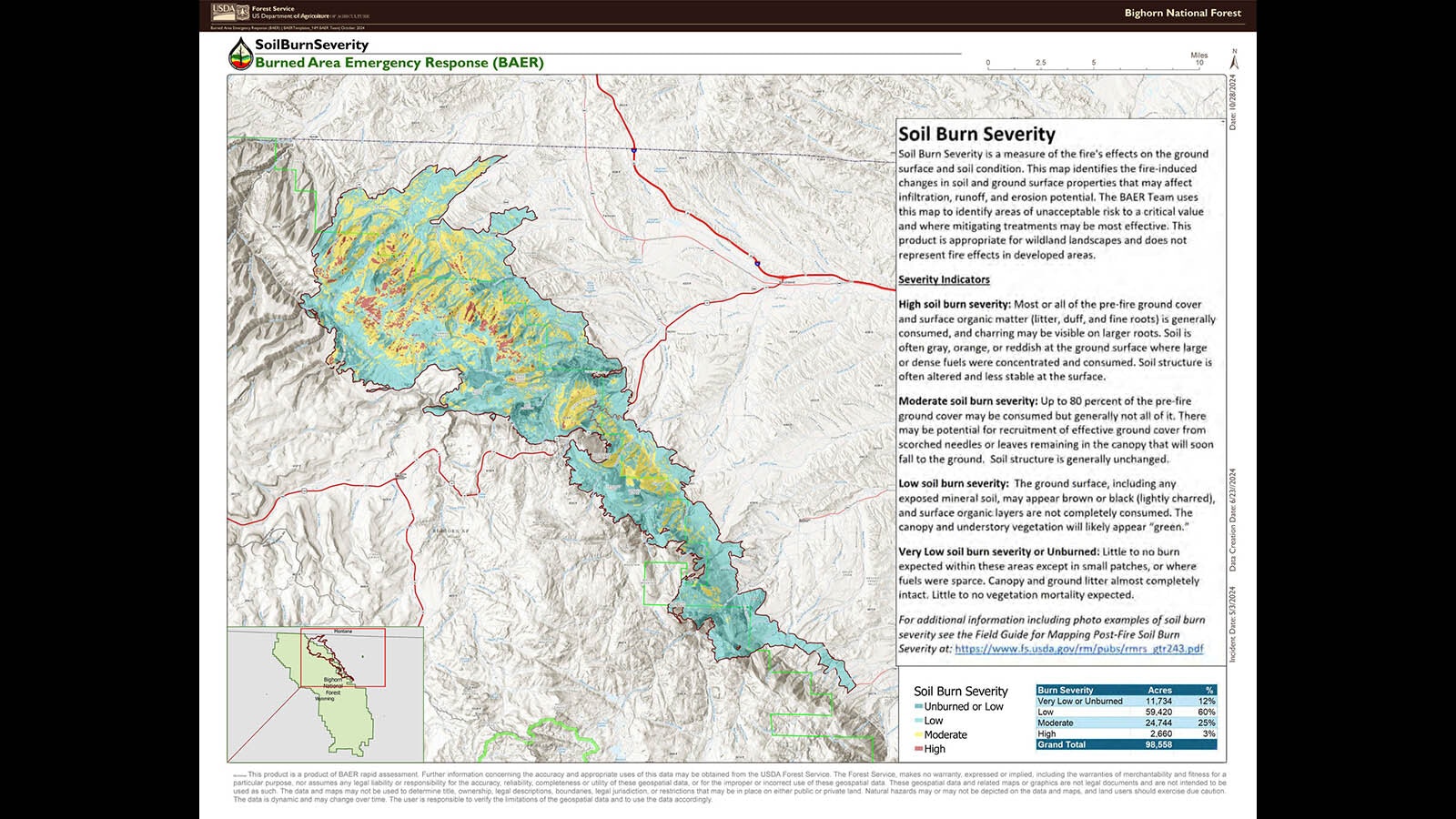 Soil Burn Severity map 11 3 24