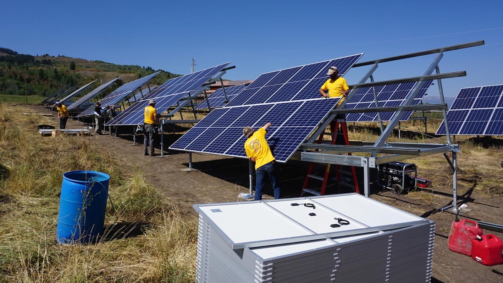 A ground-based solar system installed by Creative Energies of Lander, Wyoming.