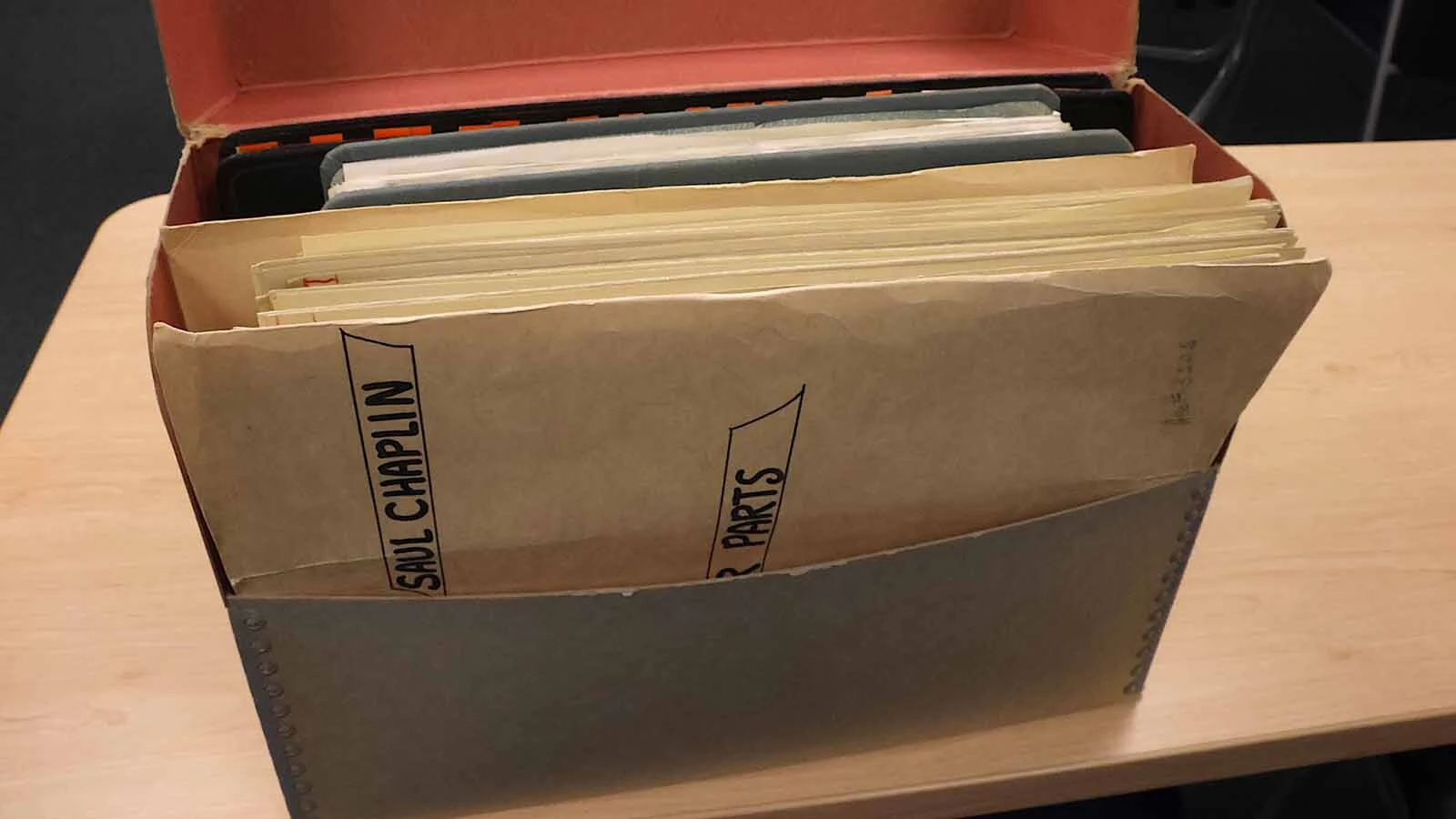 Part of Saul Chaplin’s “Sound of Music” files at the American Heritage Center. 