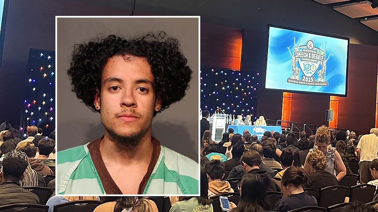 Jayden Roccaforte, a 22-year-old Cheyenne man with four national speech championship wins to his name, was arrested Thursday in Des Moines, Iowa, on claims he caused a “disturbance” at the National Speech and Debate tournament that caused the clearing of the event venue.
