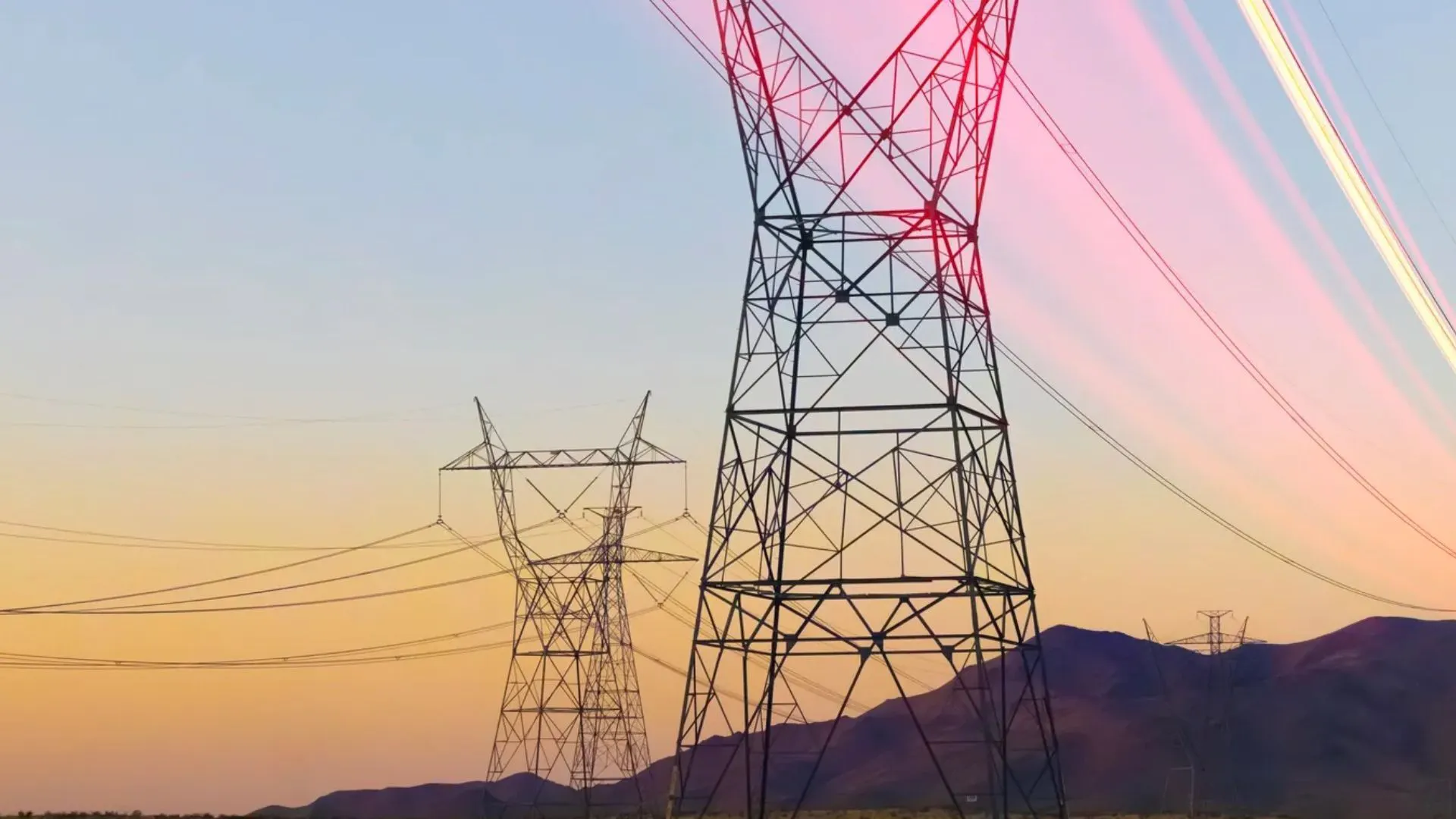 Sunset with towers