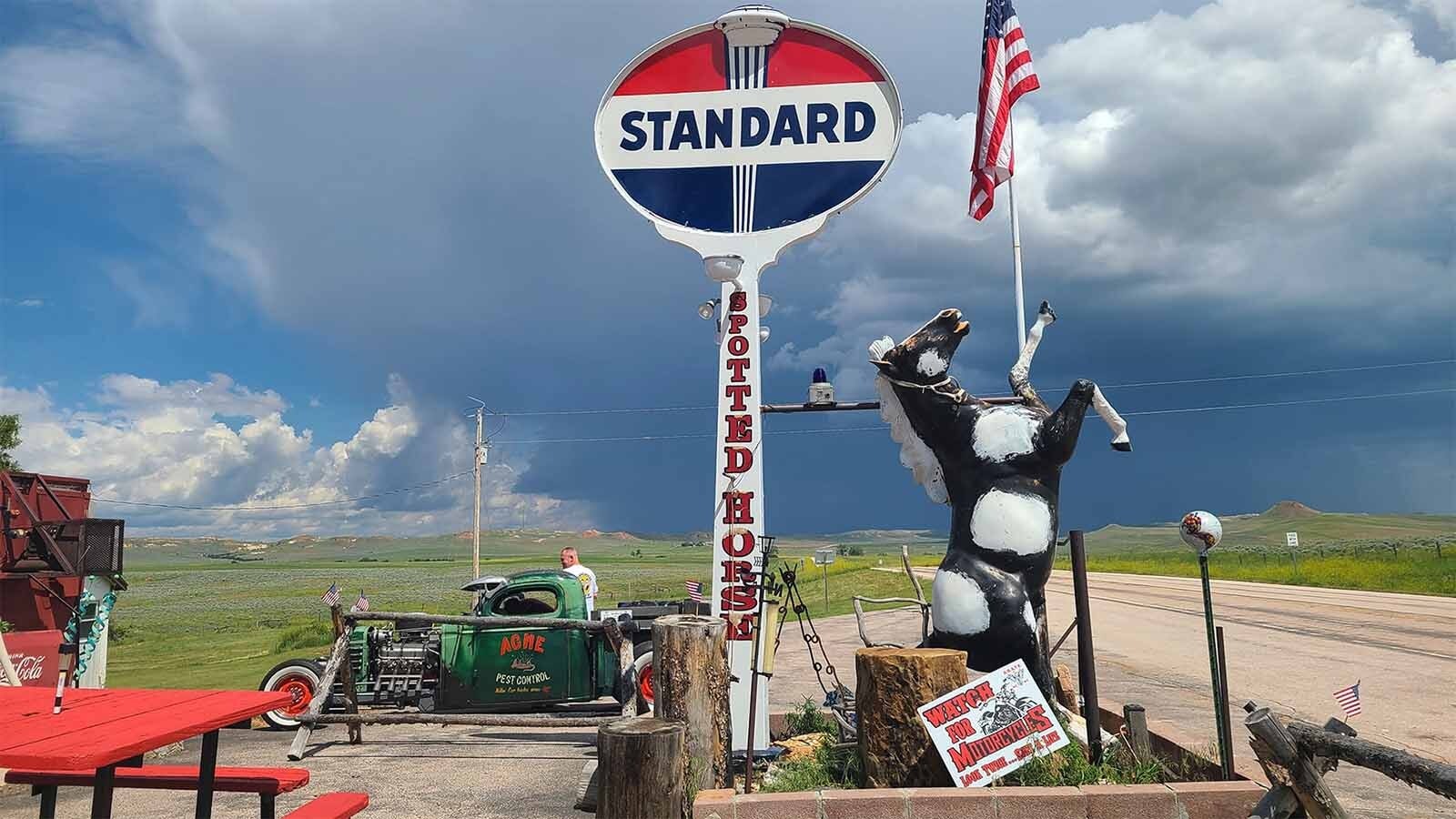 The 101-year-old Spotted Horse Bar and Grill is an off-the-beaten dive bar on Highway 14-16 between Gillette and Sheridan. It's famous for its ranch burgers and famous spotted horse statue out front, which was rescued from a Montana brothel.