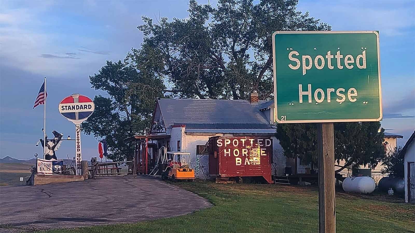 The 101-year-old Spotted Horse Bar and Grill is an off-the-beaten dive bar on Highway 14-16 between Gillette and Sheridan. It's famous for its ranch burgers and famous spotted horse statue out front, which was rescued from a Montana brothel.