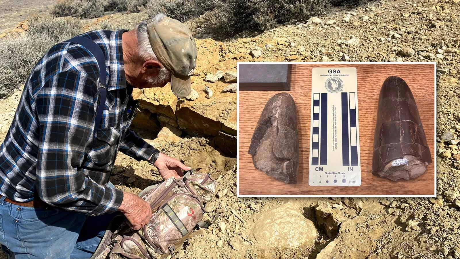 Cliff Linster, the man who found the type specimen of Wyoteuthis linsterorum near Ten Sleep. The new species of Jurassic squid was named in honor of Cliff, who passed away in June 2026, and his family. 