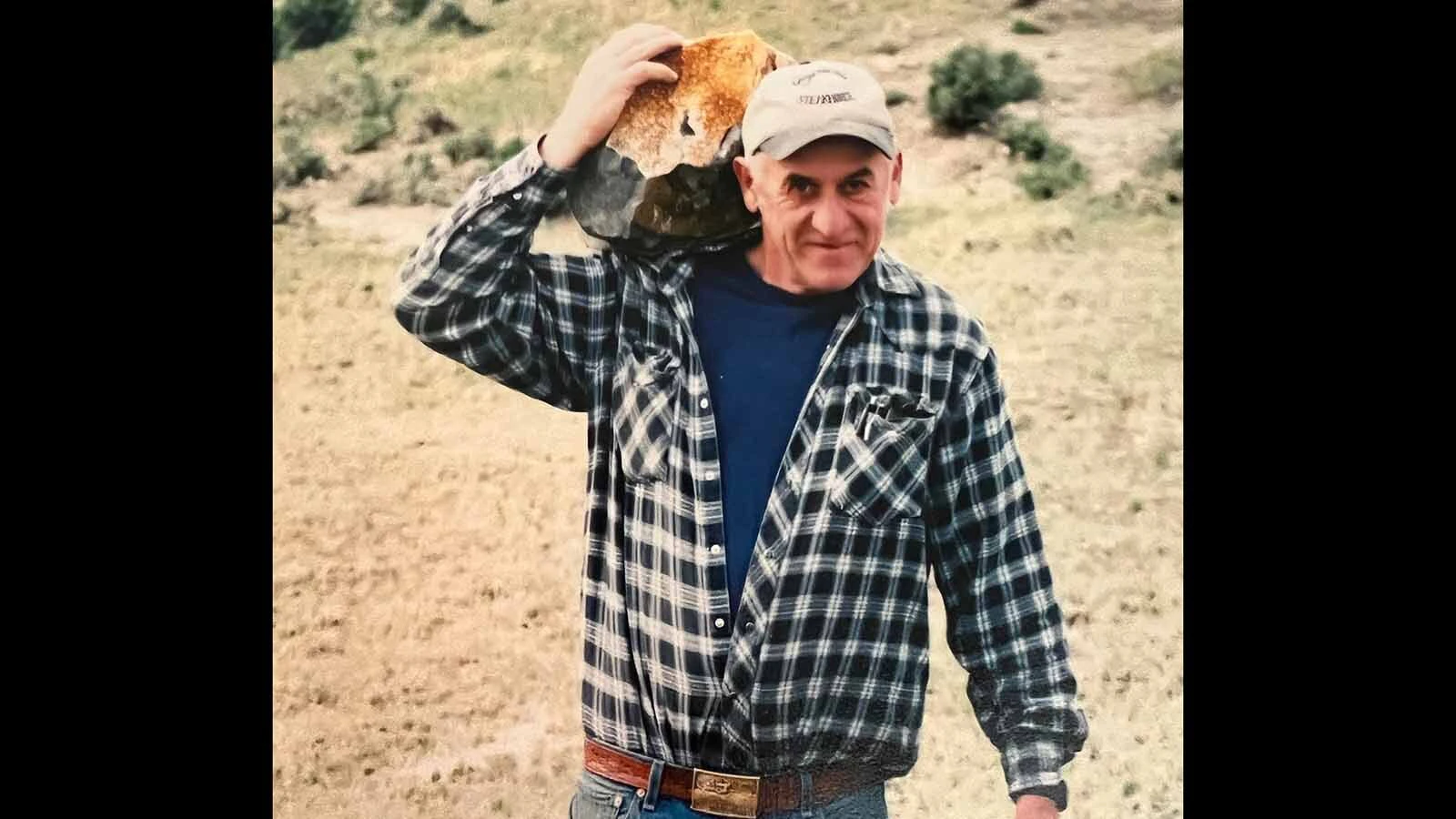 Cliff Linster, the man who found the type specimen of Wyoteuthis linsterorum near Ten Sleep. The new species of Jurassic squid was named in honor of Cliff, who passed away in June 2026, and his family. 