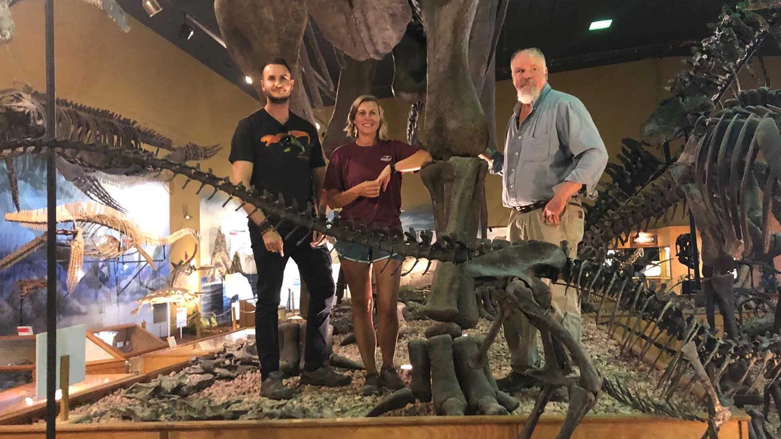 Paleontologists Dean Lomax, Jessica Lippincott, and Bill Wahl at the Wyoming Dinosaur Center in Thermopolis. All three contributed to the newly-published research on Wyoteuthis.