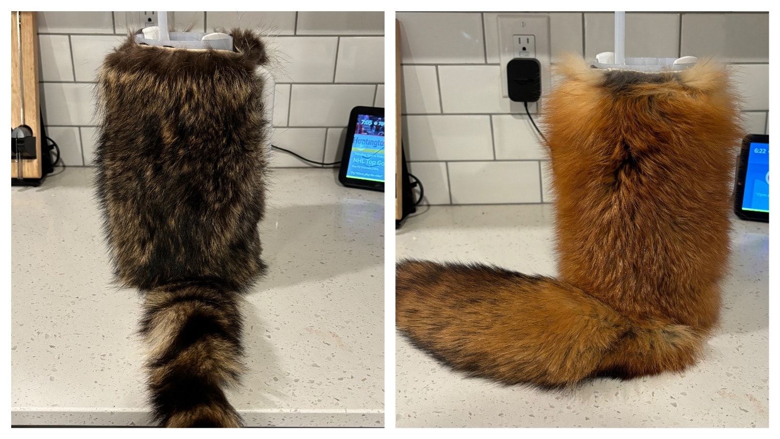 Koozie cup holders made from animal pelts are the latest product from Scraggly Bush Fur Products, the maker of the Squallet – a wallet made from a squirrel pelt.