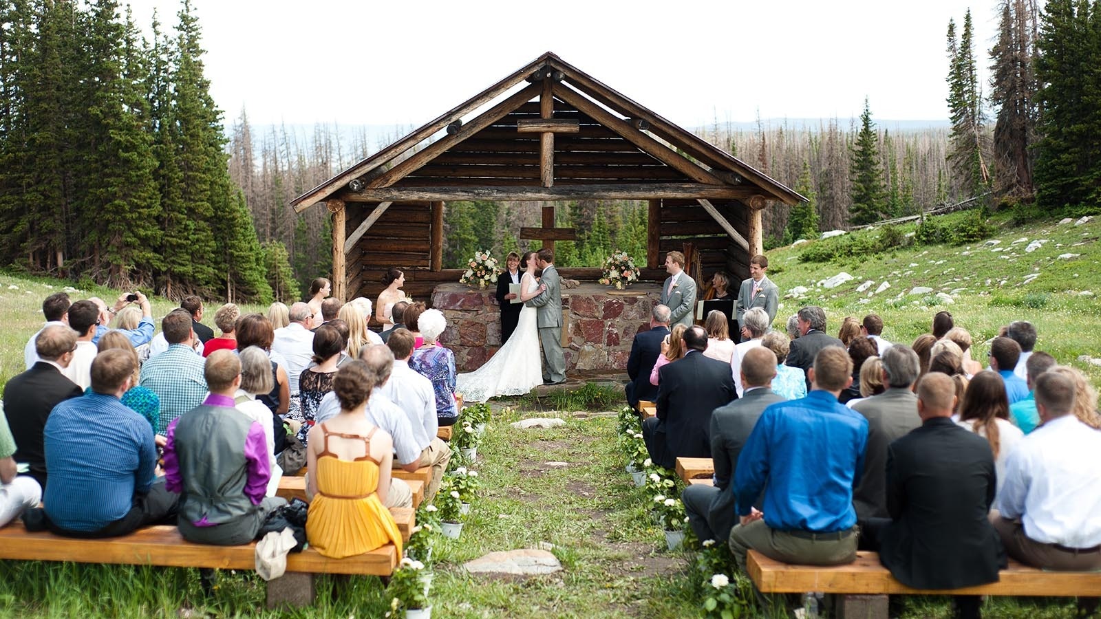St. Alban's Chapel in the scenic Snowy Range Mountains in southern Wyoming is a favorite spot for spring and early summer weddings.