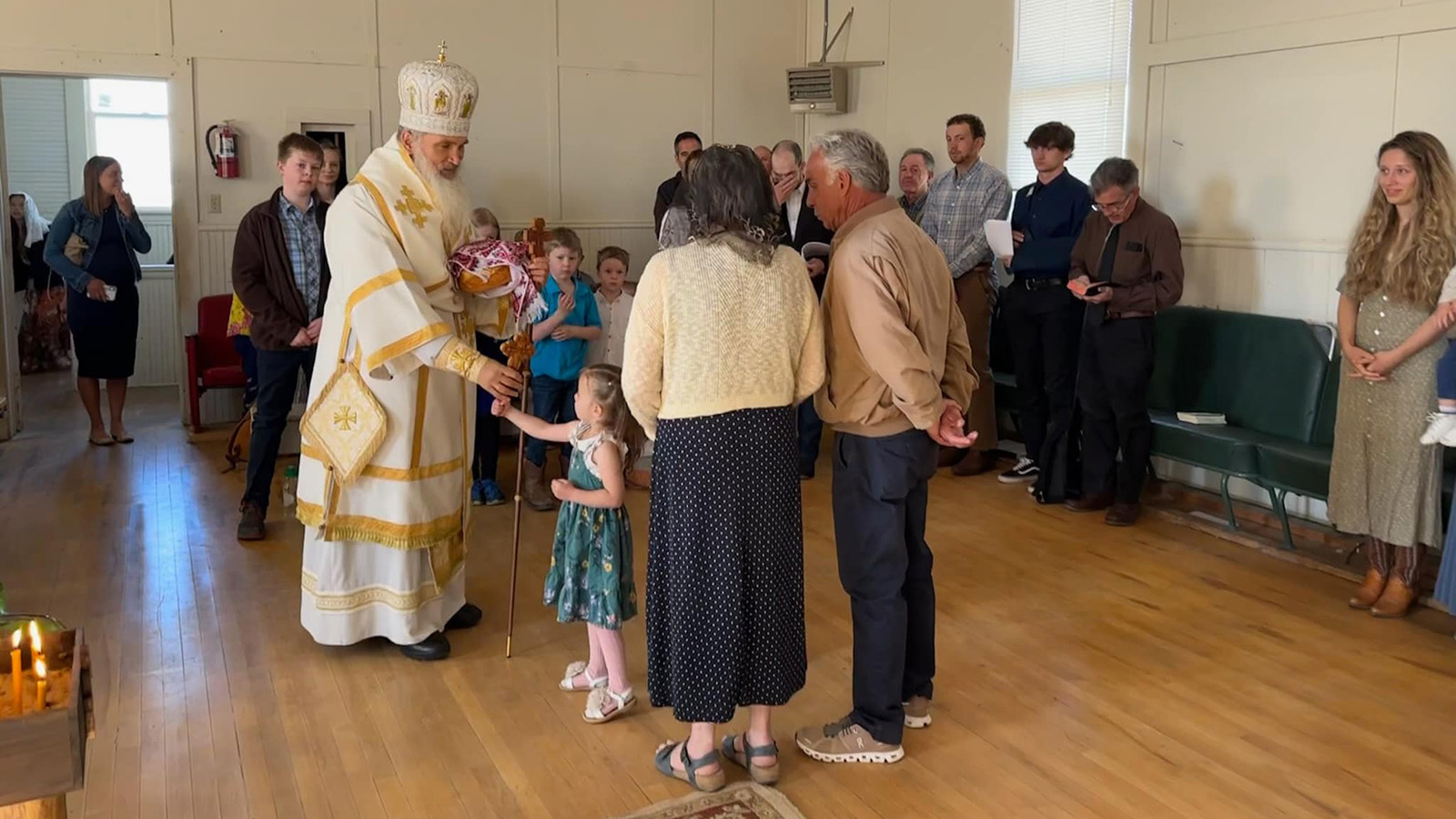 Bishop Venedykt Aleksiychuk during a service at St. Luke Ukrainian Greek Catholic Church in Cody, Wyoming.