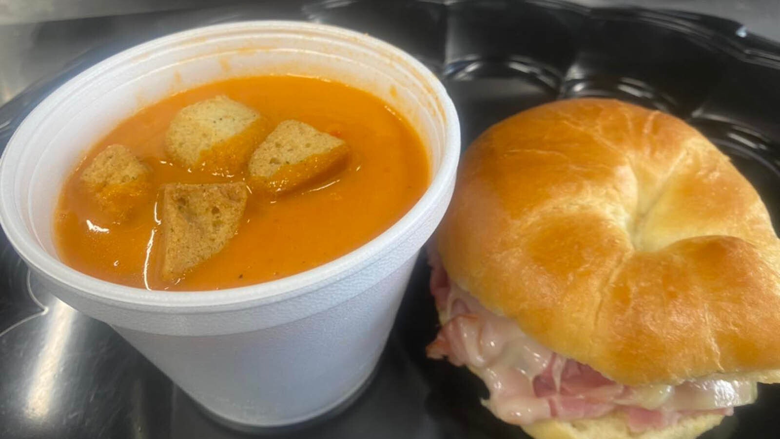 Nothing hits the spot like a hot sandwich and soup.