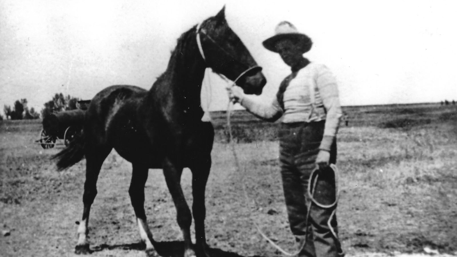C.B. Irwin with Steamboat, the bucking horse that became an iconic symbol of Wyoming.