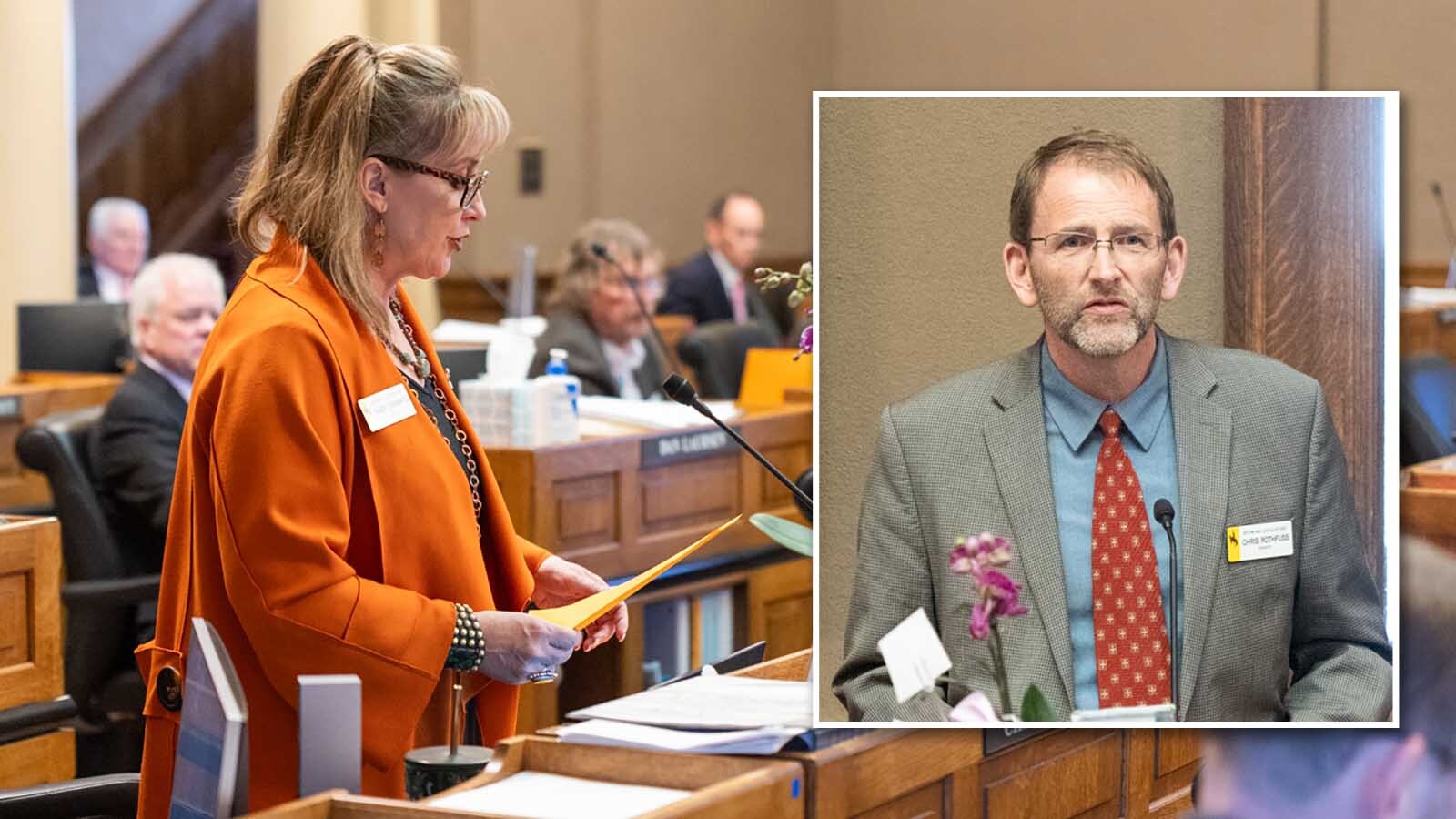 State Sens. Cheri Steinmetz, R-Torrington, and Chris Rothfull, D-Laramie, sparred Tuesday, March 3, 2026, over a bill that increasses the pentalties for ignoring a legislative subpoena.