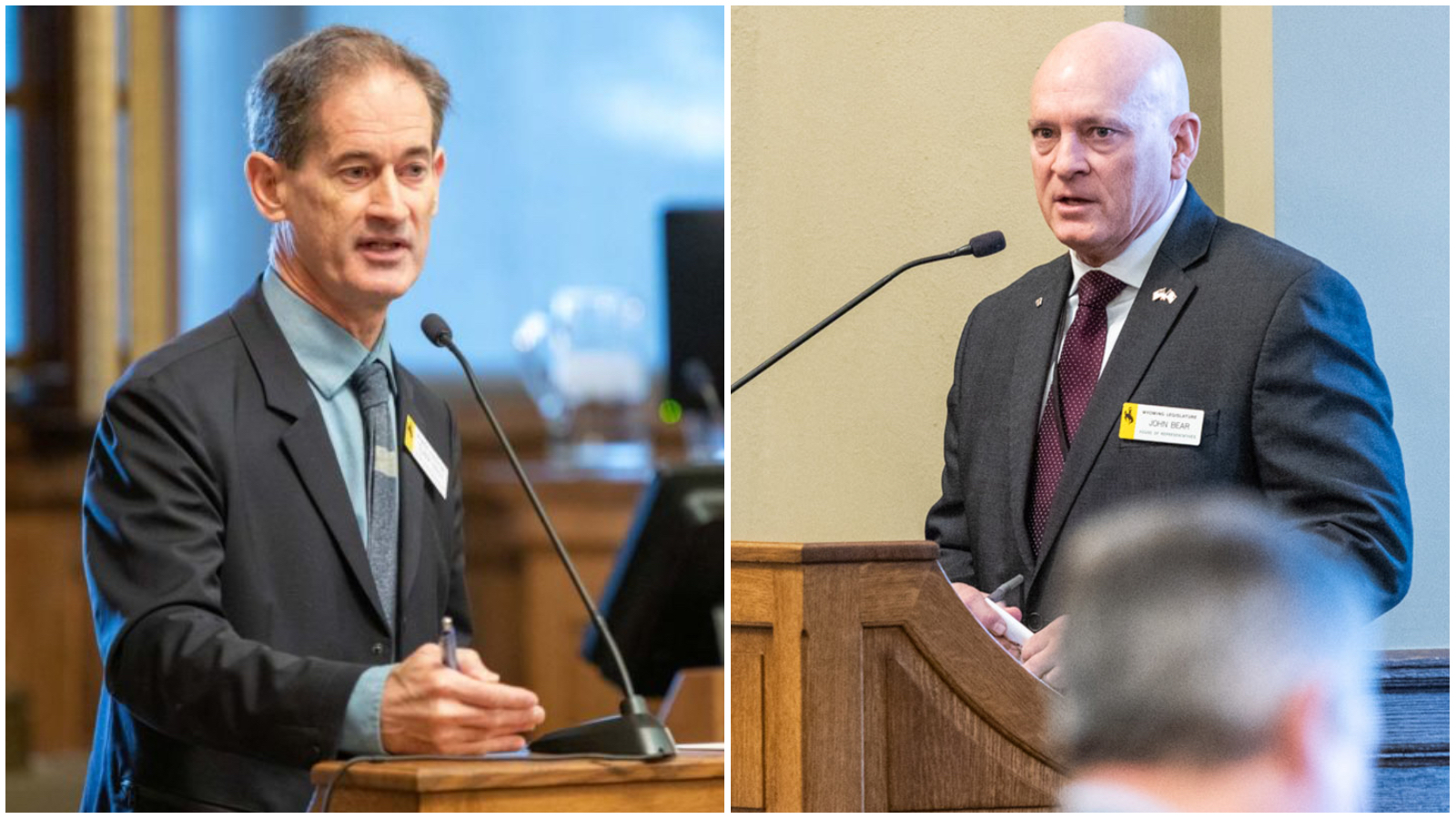 State Rep. Clark Stith, R-Rock Springs, left, and Rep. John Bear, R-Gillette.