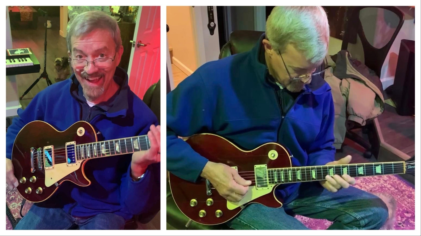 Cheyenne musician Chris Hoover plays his prized 1977 Gibson Les Paul guitar.