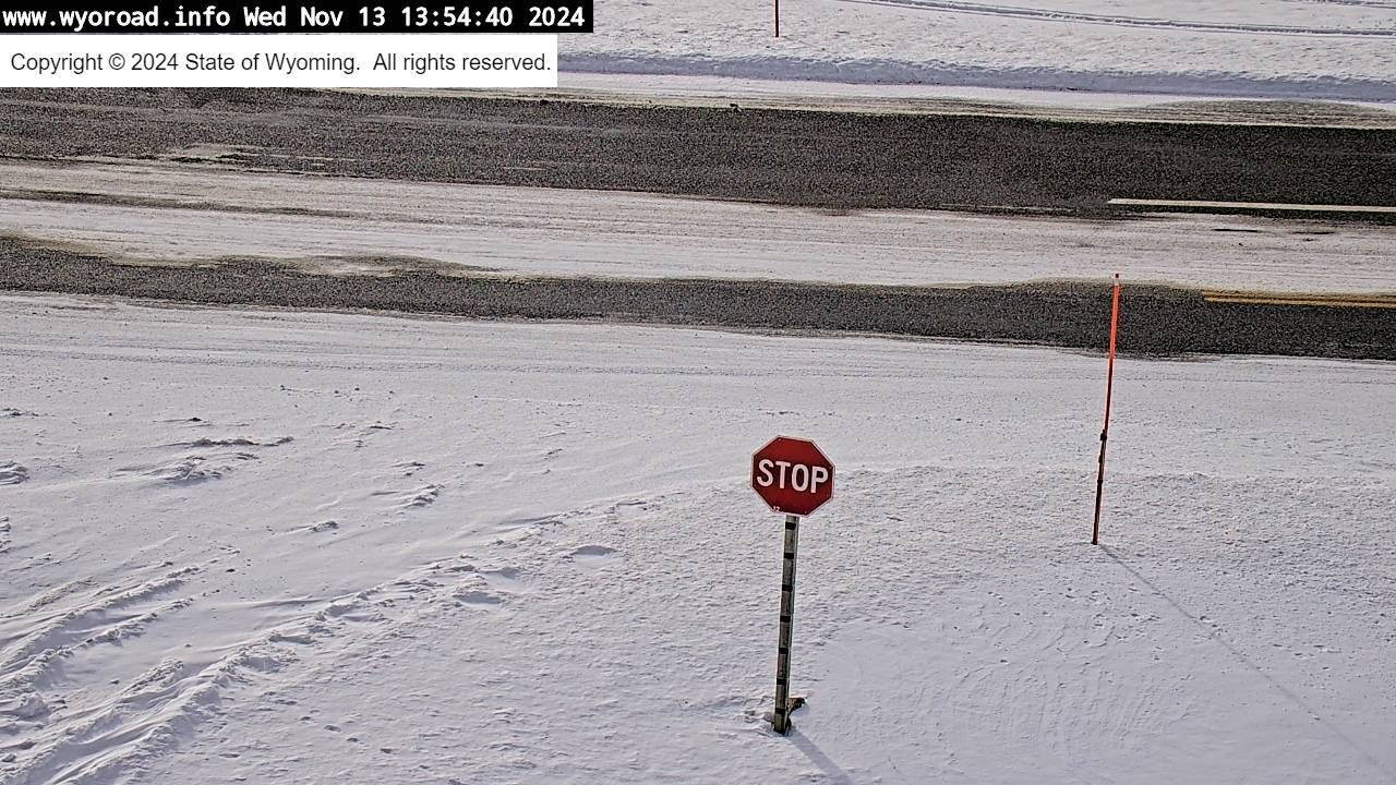 As of Wednesday, Nov. 13, 2024, the snow was just a dusting at the base of the stop sign.