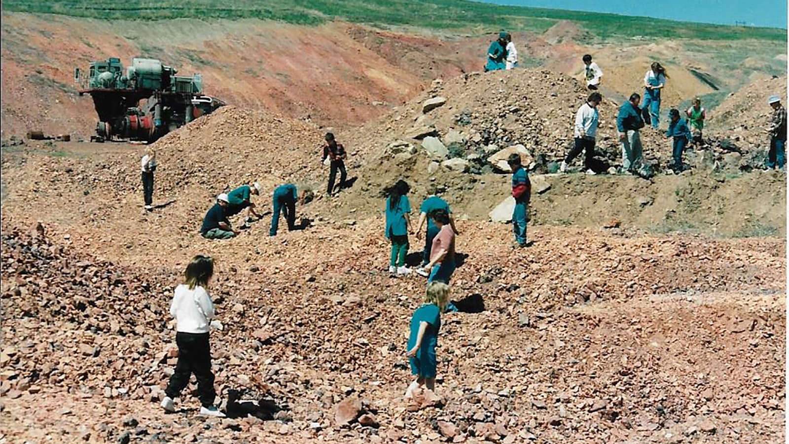 Cathy Ringler and her co-teacher would take the entire student body on field trips. This day they went to Gillette and explored some of the future reclamation.