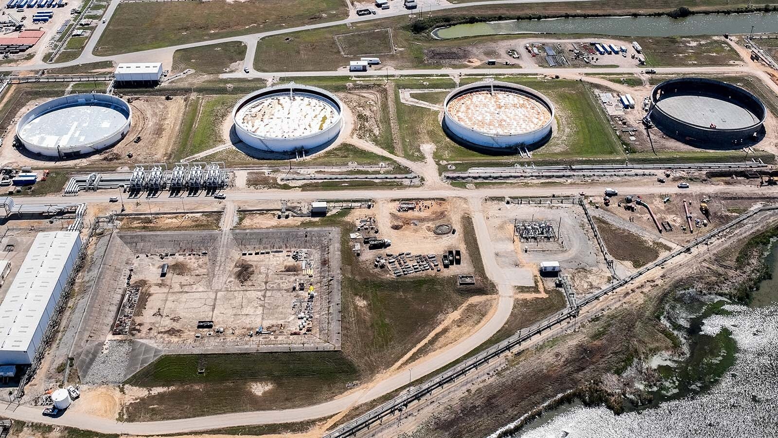 The Strategic Petroleum Reserve storage at the Bryan Mound site in Freeport, Texas.