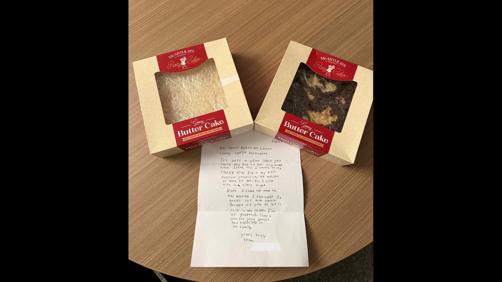 Stuffed dog Pies and Letter 3 31 26