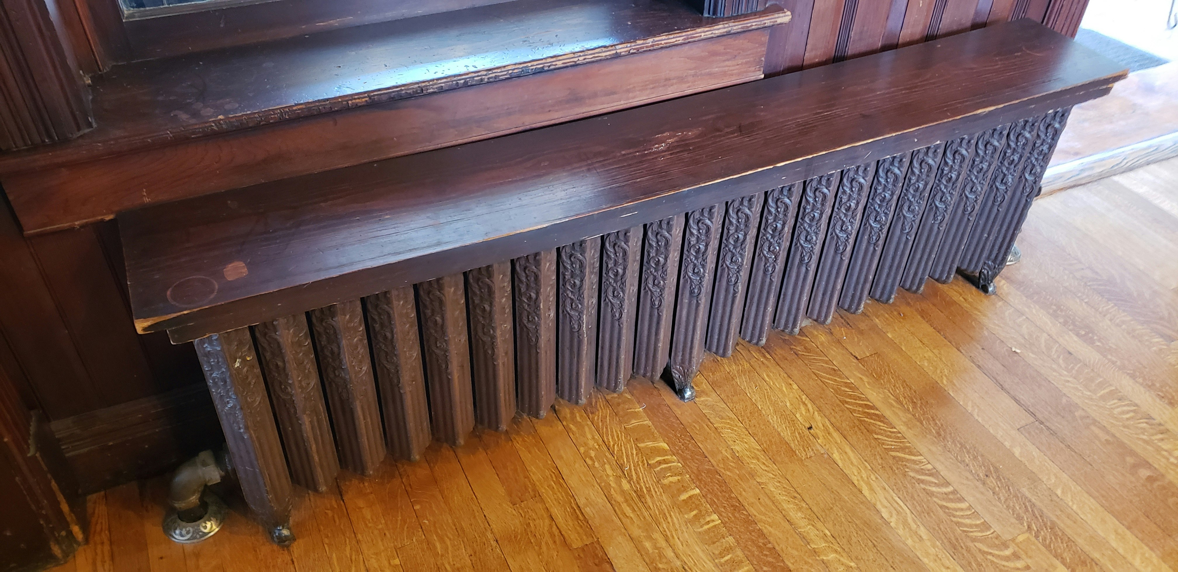 All of the radiators in the house feature benches for sitting.