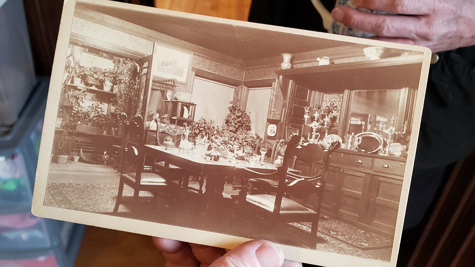 Photograph of how the home's dining room originally looked.