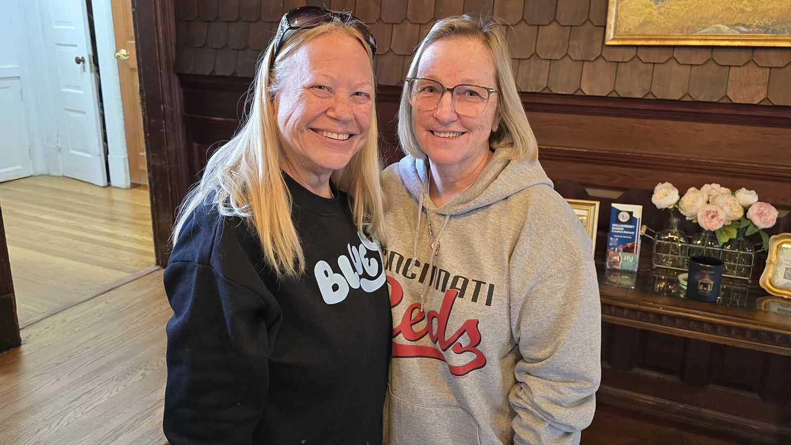 Kathy Hrich, left, and Kelli O'Brien were among recent guests at the craft retreat, Hollowberry Mansion which is in the Sturgis Mansion.