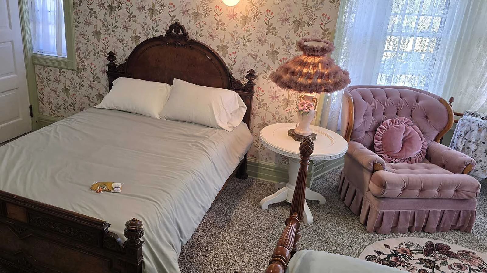 The Tranquillity Room in the Sturgis Mansion is one of the favorite rooms for crafters staying at Hollowberry Manor, a new craft retreat in southeast Wyoming.