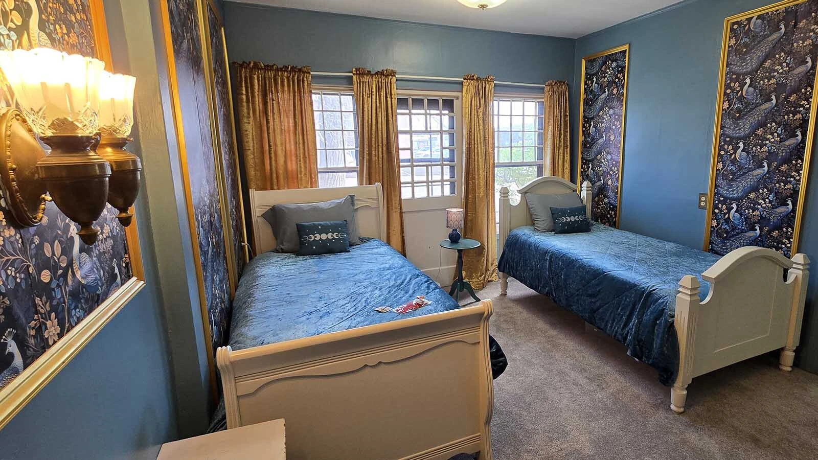 The Opulent Room at the Sturgis Mansion, redecorated for a craft retreat called Hollowberry Mansion.