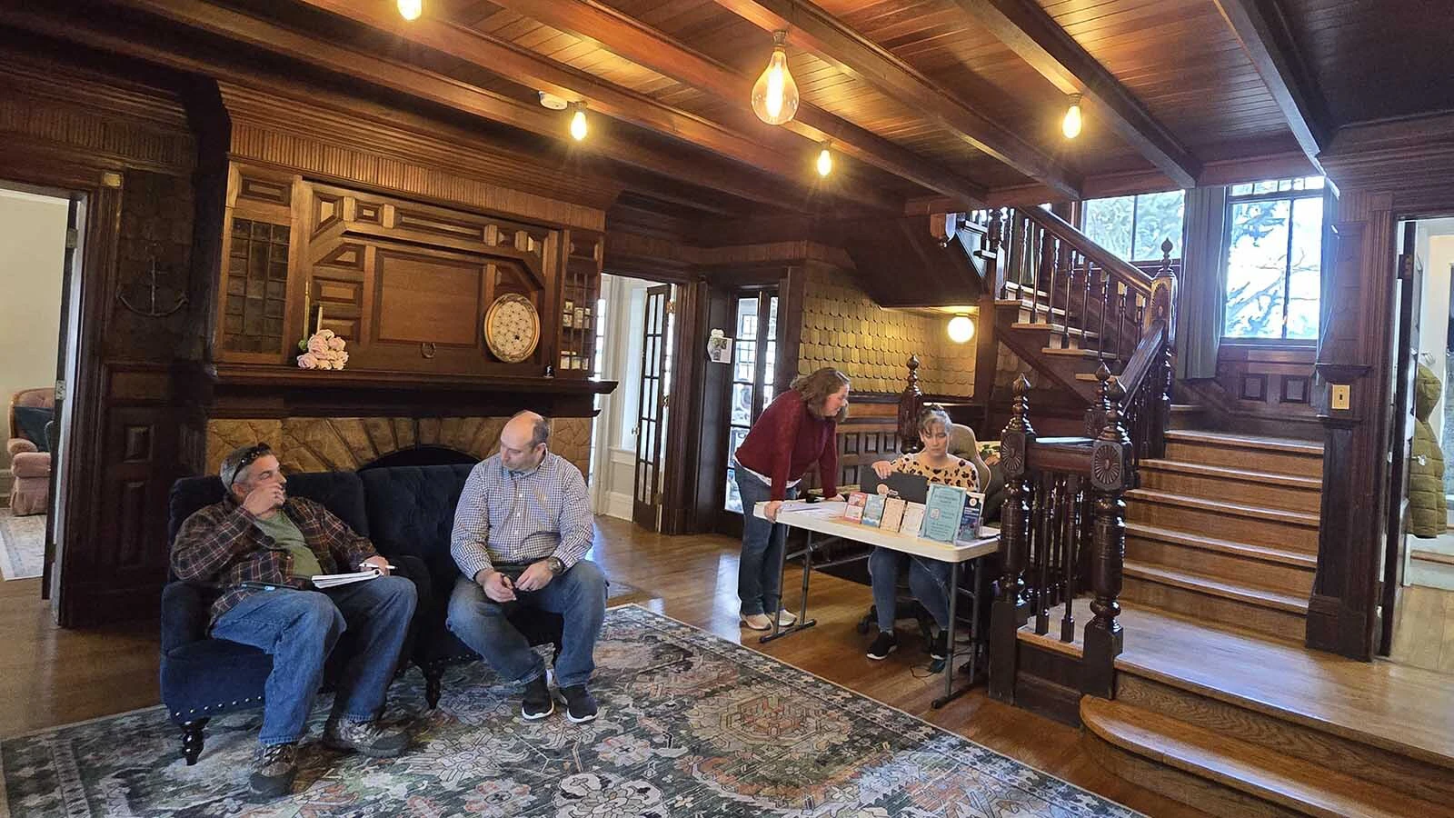 The entry way at the Sturgis Mansion looks much as it did before.
