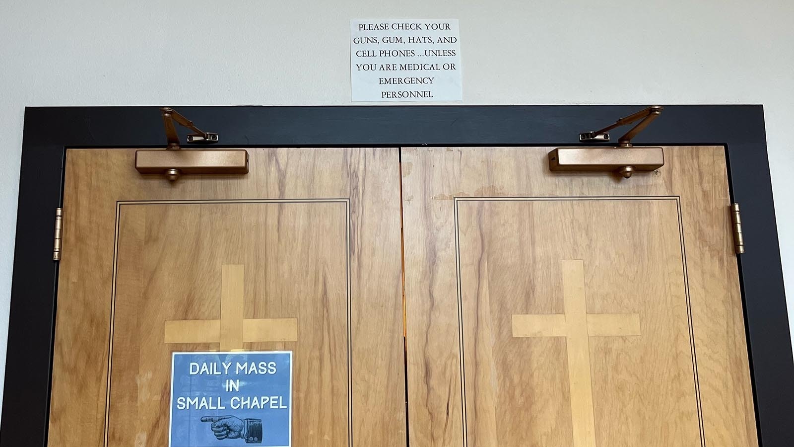 The sign above the sanctuary at St. Francis of Assisi in Sturgis.