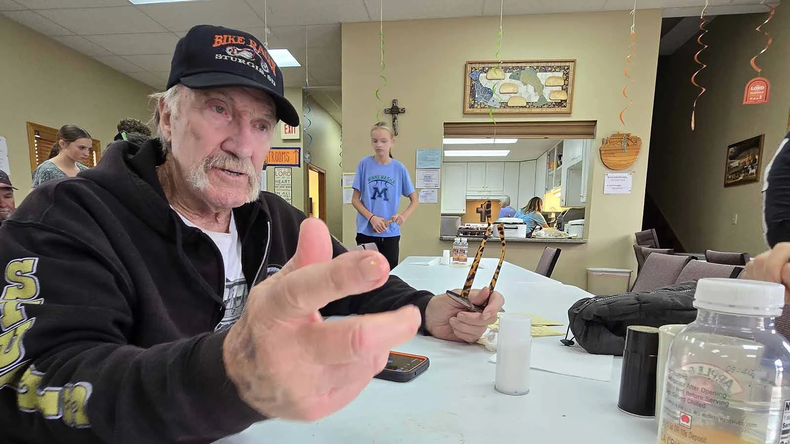 “You should have seen our waffle makers the other day,” longtime church member and volunteer Bill Denke said while eating his own breakfast before the Thursday rush. “They got so behind in making waffles.”