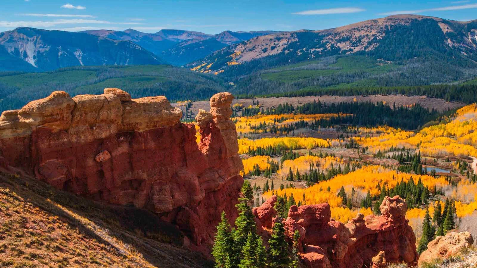 Fall colors pop around Sublette County, Wyoming.