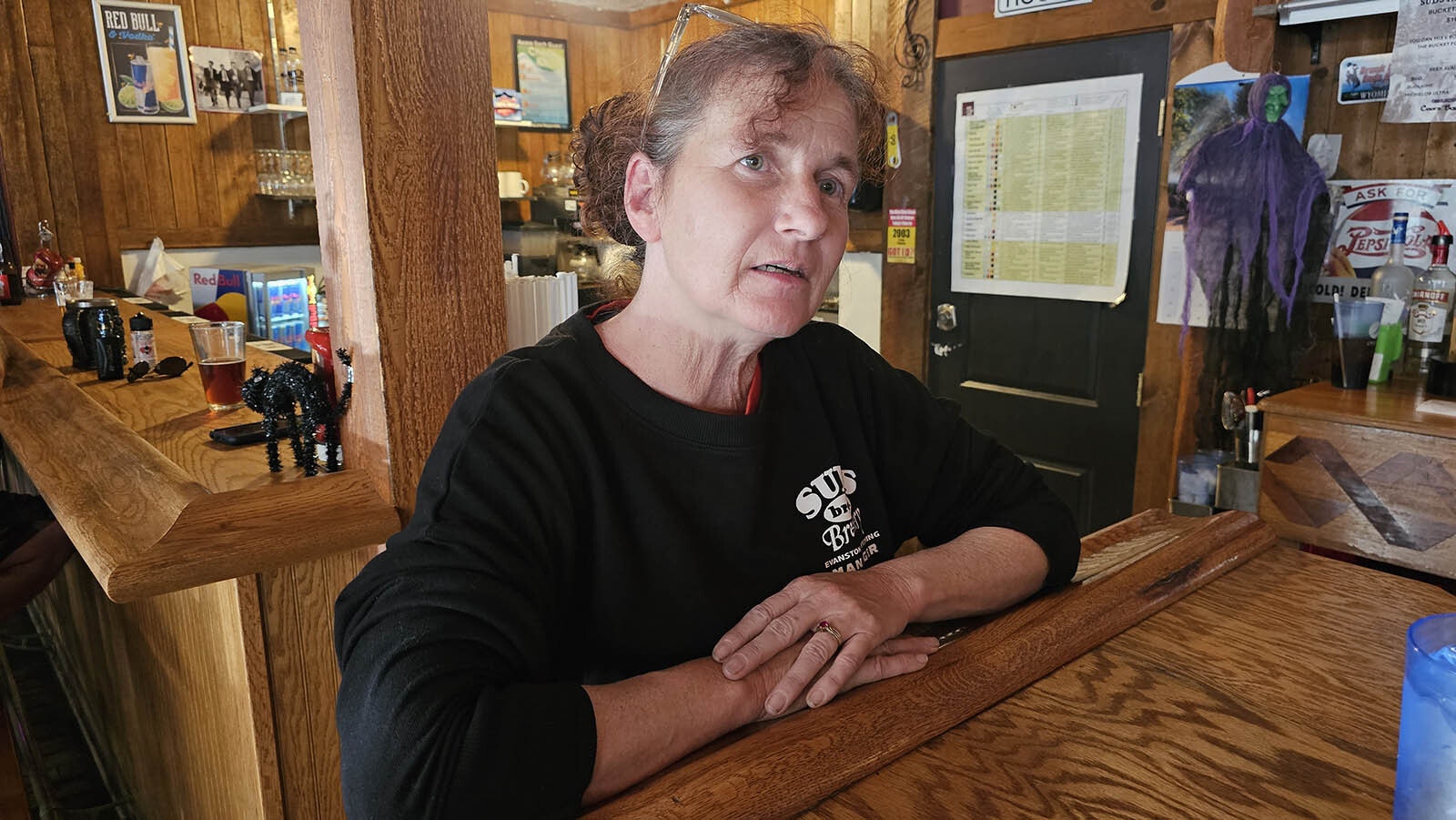 Suds Bros. Brewery General Manager Rhonda Berlener talks about ghostly experiences she and other bar employees have had in the 1800s building that was America's second JCPenney store.