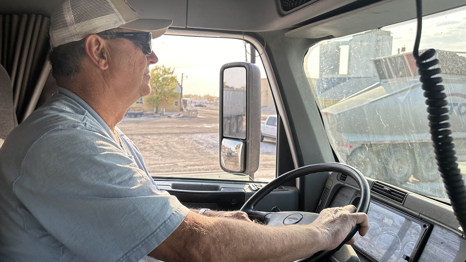 Jim Miller arrives to the Wyoming Sugar Co. in Worland with his last sugar beet delivery of the day. By 10 a.m., the weather was too warm to haul more beets. If the piles get to warm, the sugar beets will spoil so ventilators are placed in several mountains of the sugar beets to push air into the depths of the piles.