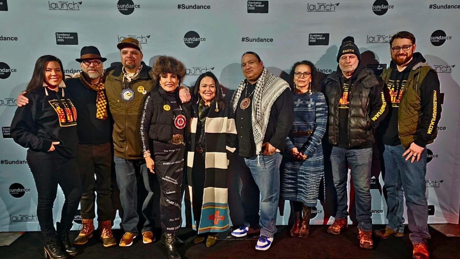 Cody filmmaker Preston Randolph, far right, with the production team of "Free Leonard Peltier" at the premiere of the film at the Sundance Film Festival. Randolph is a co-producer of the documentary on the trial that led to Peltier's imprisonment for 50 years.