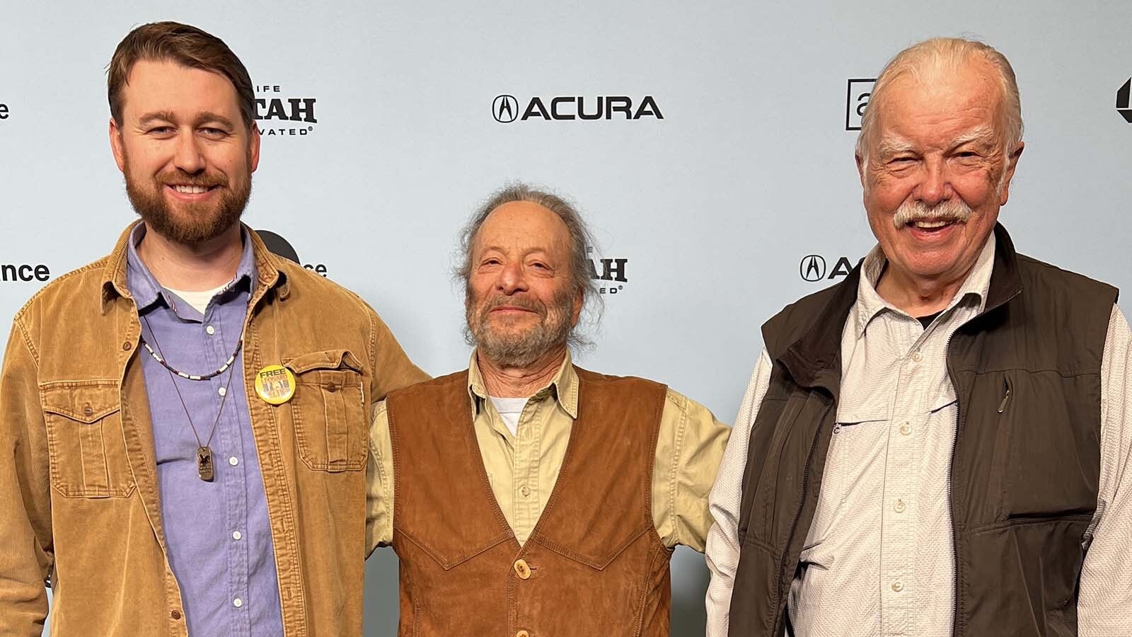 Preston Randolph, from left, with former attorney Bruce Ellison and photographer and filmmaker Kevin McKierman at the premiere of "Free Leonard Peltier" at the Sundance Film Festival.