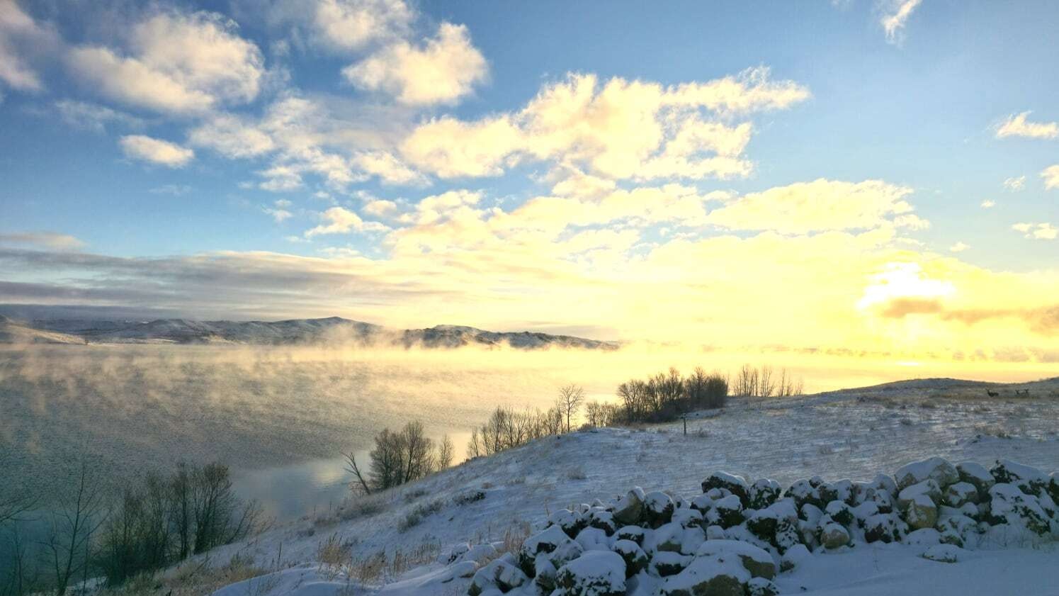 "Taken on 1/7/25 on Lake DeSmet. Heaven on earth!"