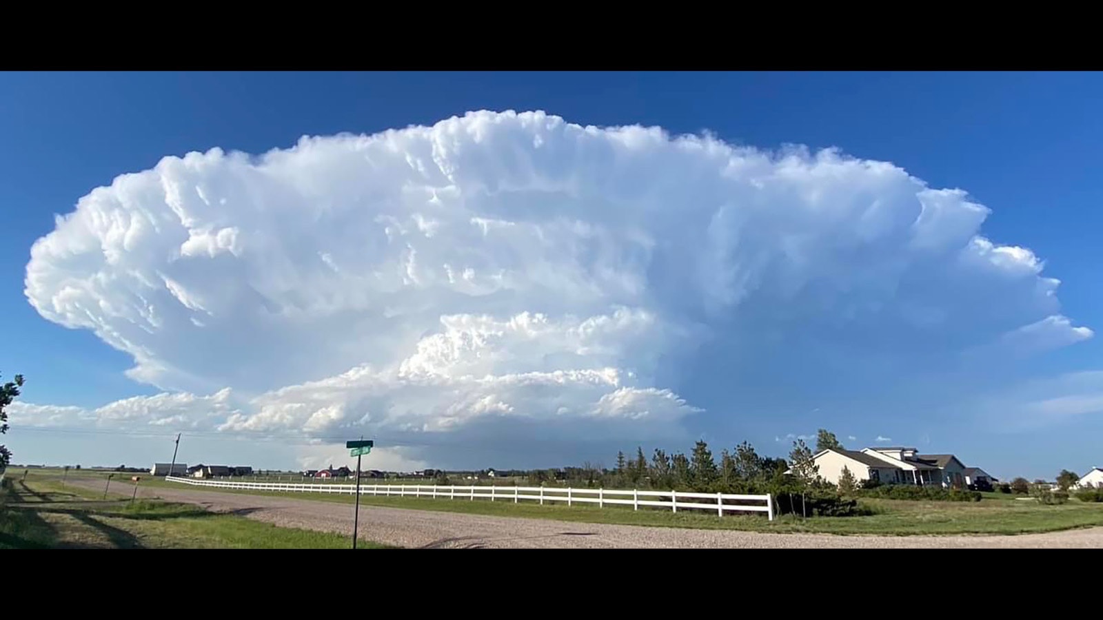 Lori Townsend shared dramatic photos of a giant supercell thunderhead that moved over southeast Wyoming on Monday to the Wyoming Through The Lens Facebook page.