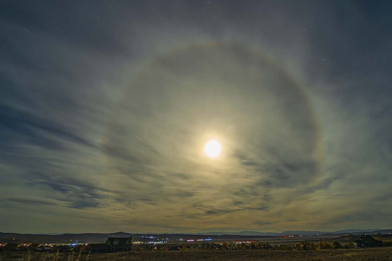 A halo emanates from the supermoon over Sublette County in this image captured by Wyoming photographer Dave Bell.
