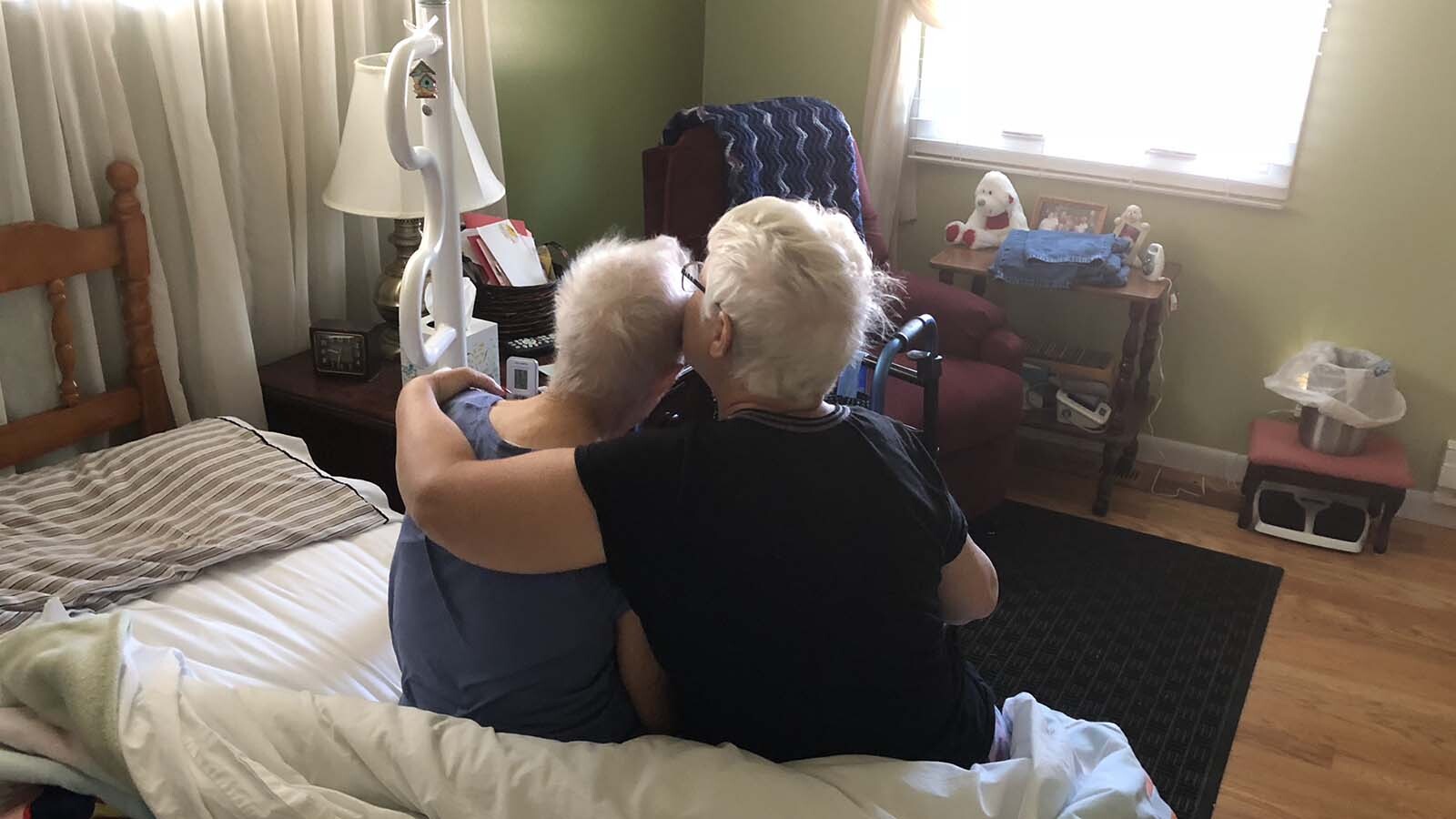 Susan Bigelow of Sheridan caring for her mother at home.