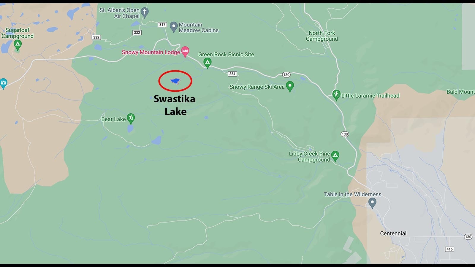 Swastika Lake is in the Medicine Bow National Forest northwest of Centennial off Highway 130.