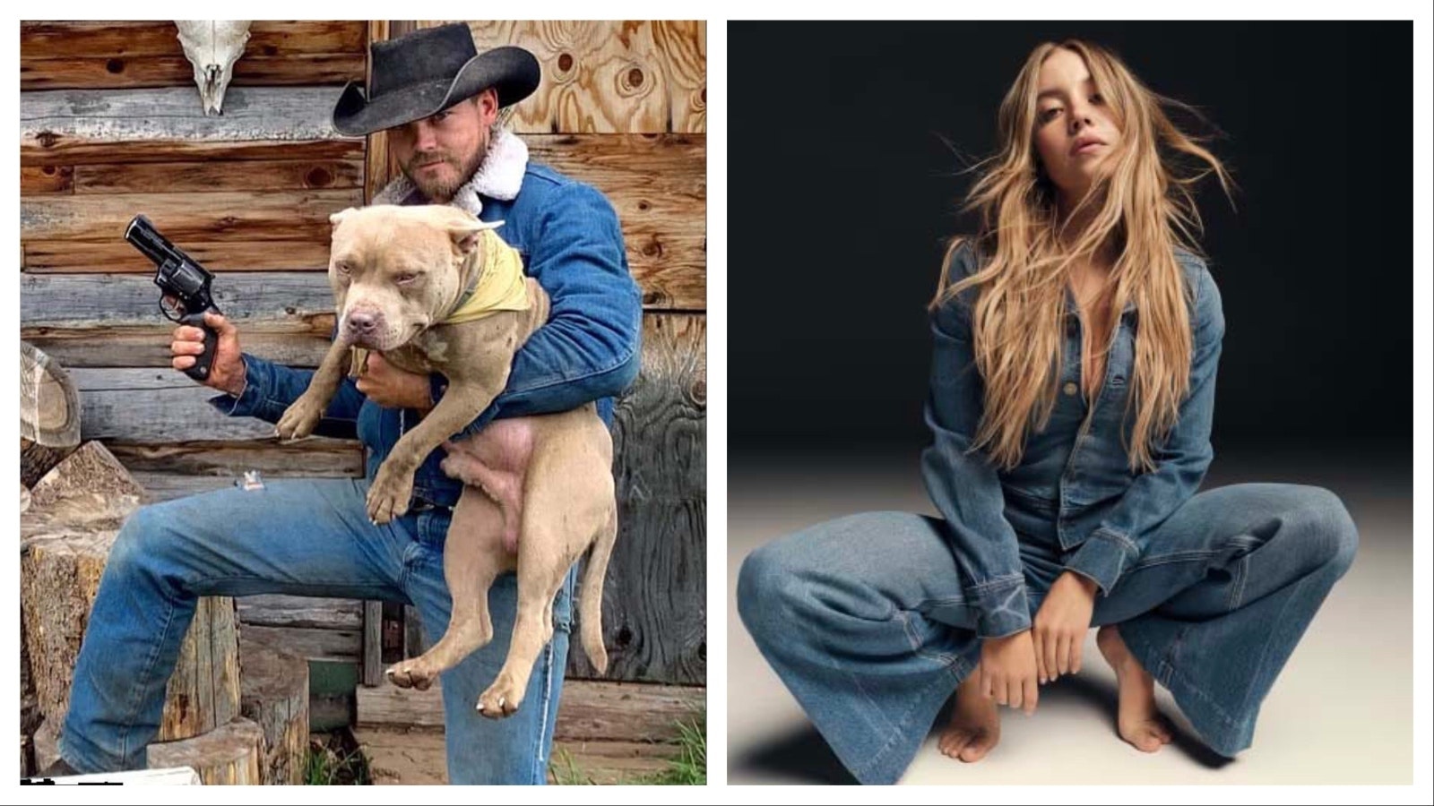 Controversy that’s blown up over American Eagle denim ads, stating that actress Sydney Sweeney has “great jeans.” Dubois-area resident and outdoorsman Cade Cole spoofed it with his own “good jeans” social media post, posing with a revolver and his dog, Magnum.