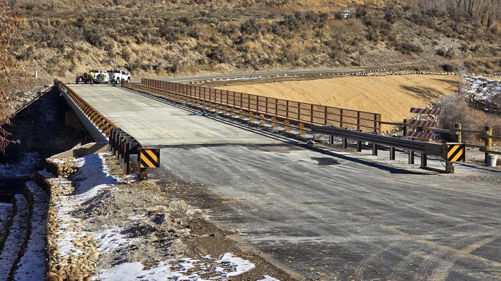 The new Swinging Bridge over the Snake River near Jackson, Wyoming, is open to traffic nine months early.