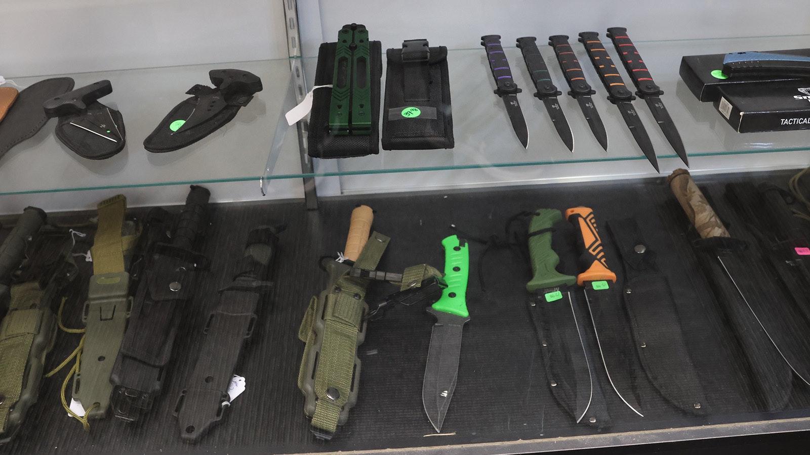 Tactical knives, hunting knives and other blades are available in many colors, lengths, and styles at Sword-N-Stones specialty shop in downtown Casper.