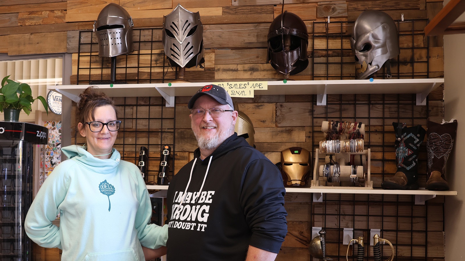 Rachel and Charlie Lee enjoy finding unique specialty items to sell at their the Sword-N-Stones shop in downtown Casper.