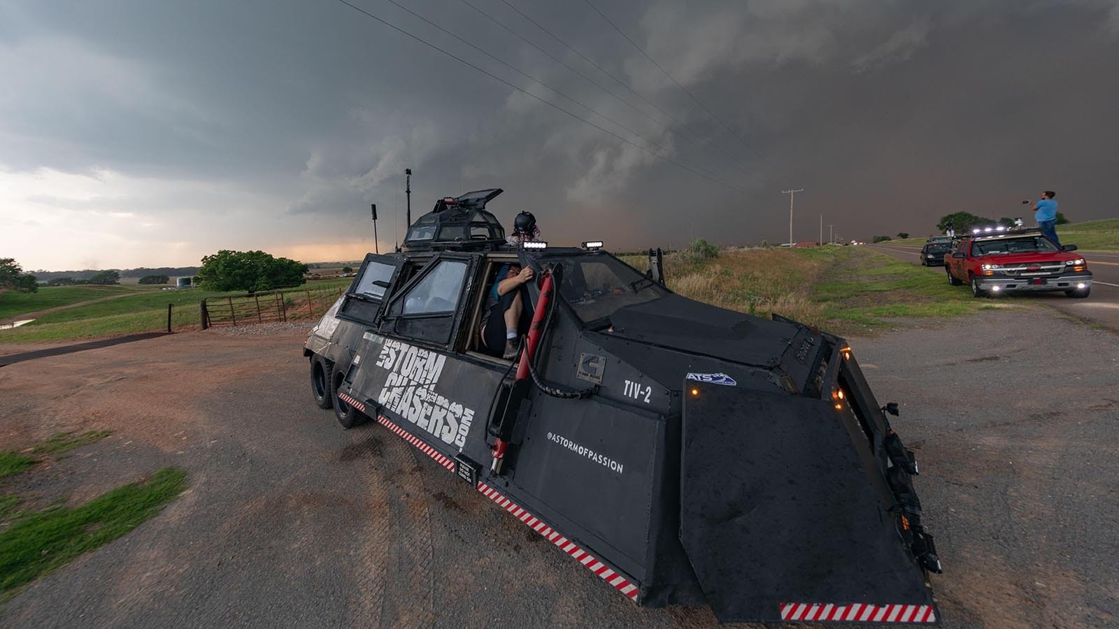 The TIV2 (Tornado Intercept Vehicle) was made famous by the Discovery television series "Storm Chasers." A Colorado man now owns the Mad Max-style weather chasing tank and uses it to pursue tornadoes across Wyoming and the High Plains.